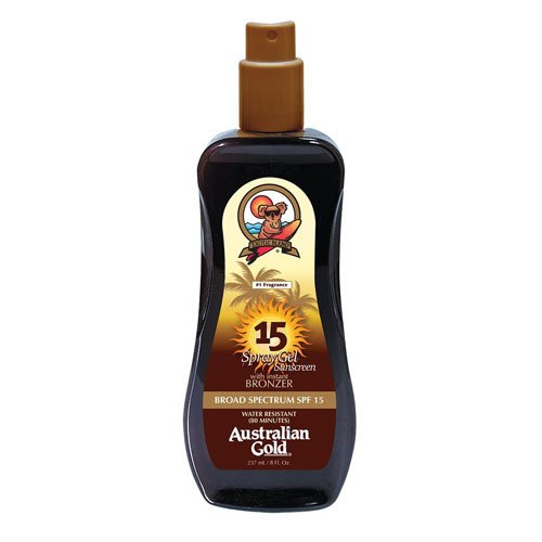 Australian Gold SPF 15 Spray Gel Sunscreen with Instant Bronzer